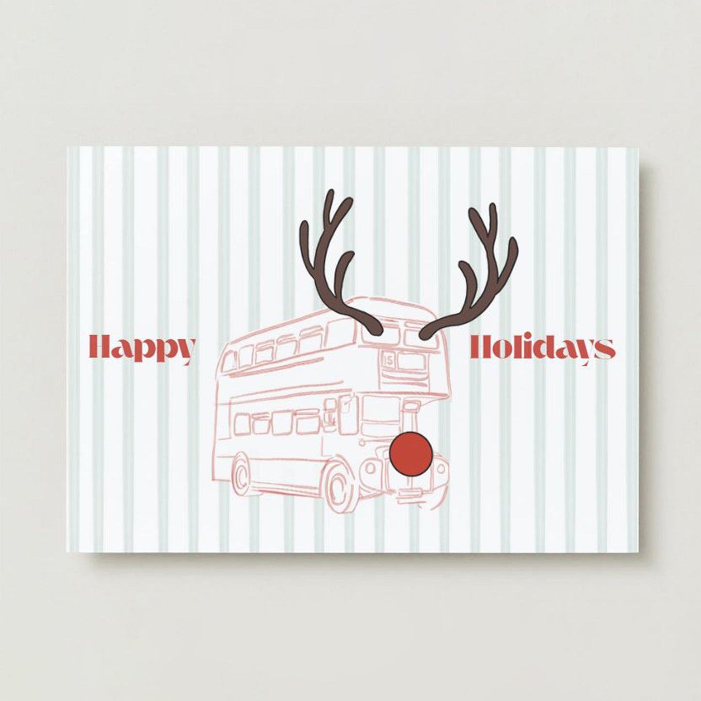 Happy Holidays London Bus Christmas Card