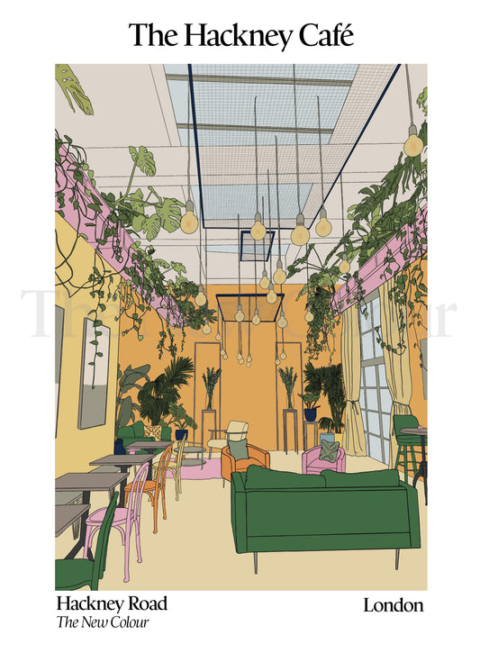Hackney café, London, Art Print