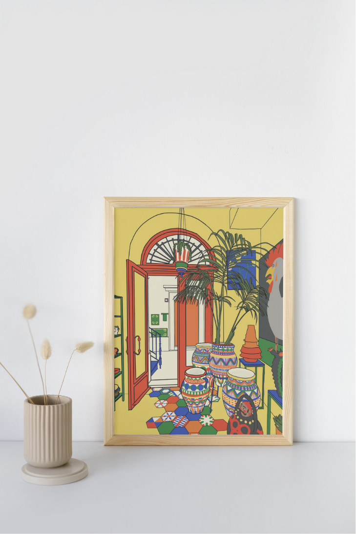 Ceramics Shop - Sicily, Art Print