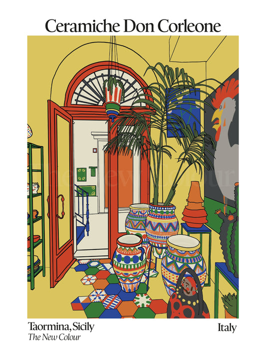 Ceramics Shop - Sicily, Art Print