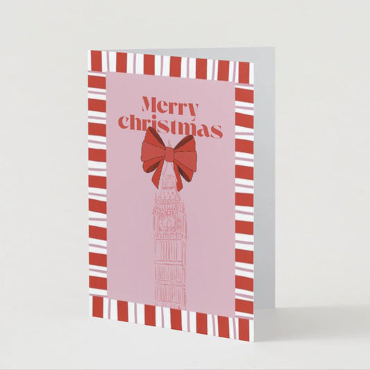 Big Ben With A Bow Christmas Card