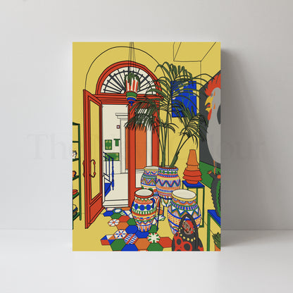Ceramics Shop - Sicily, Art Print