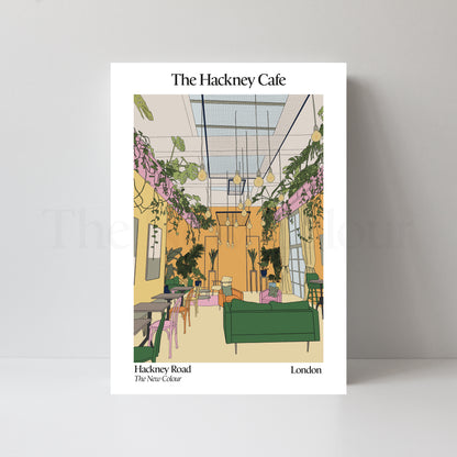 Hackney café, London, Art Print