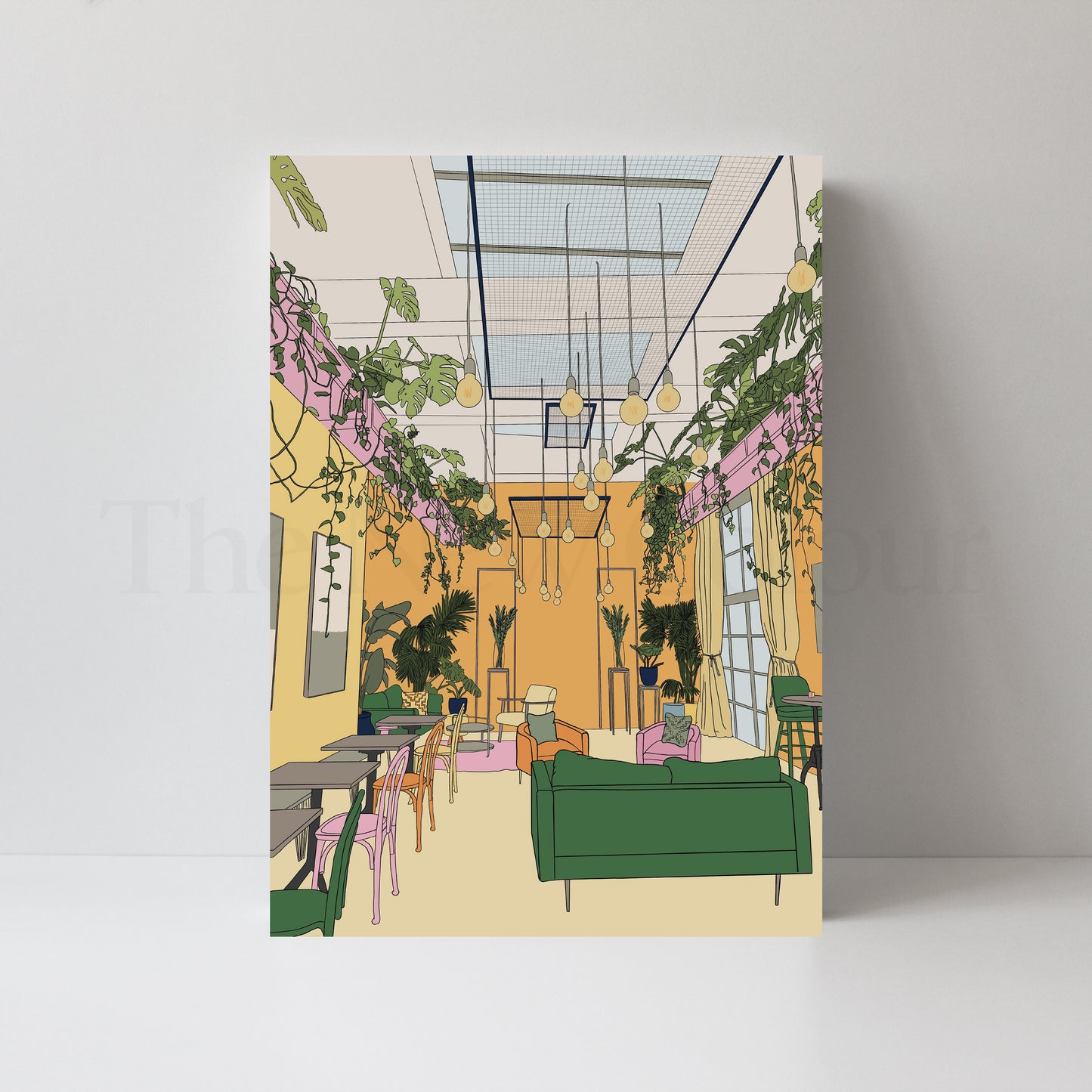 Hackney café, London, Art Print
