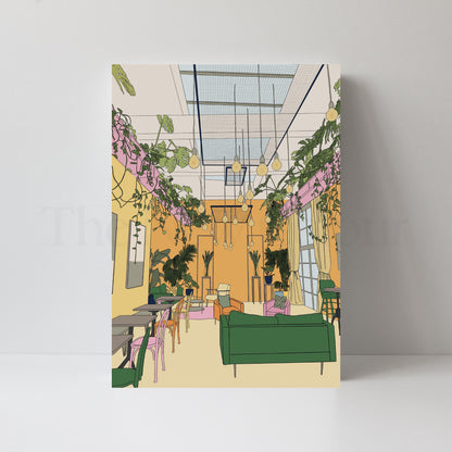 Hackney café, London, Art Print