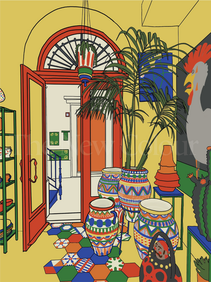 Ceramics Shop - Sicily, Art Print