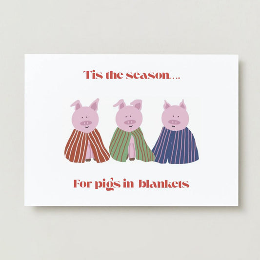 Pigs In Blankets Christmas Card